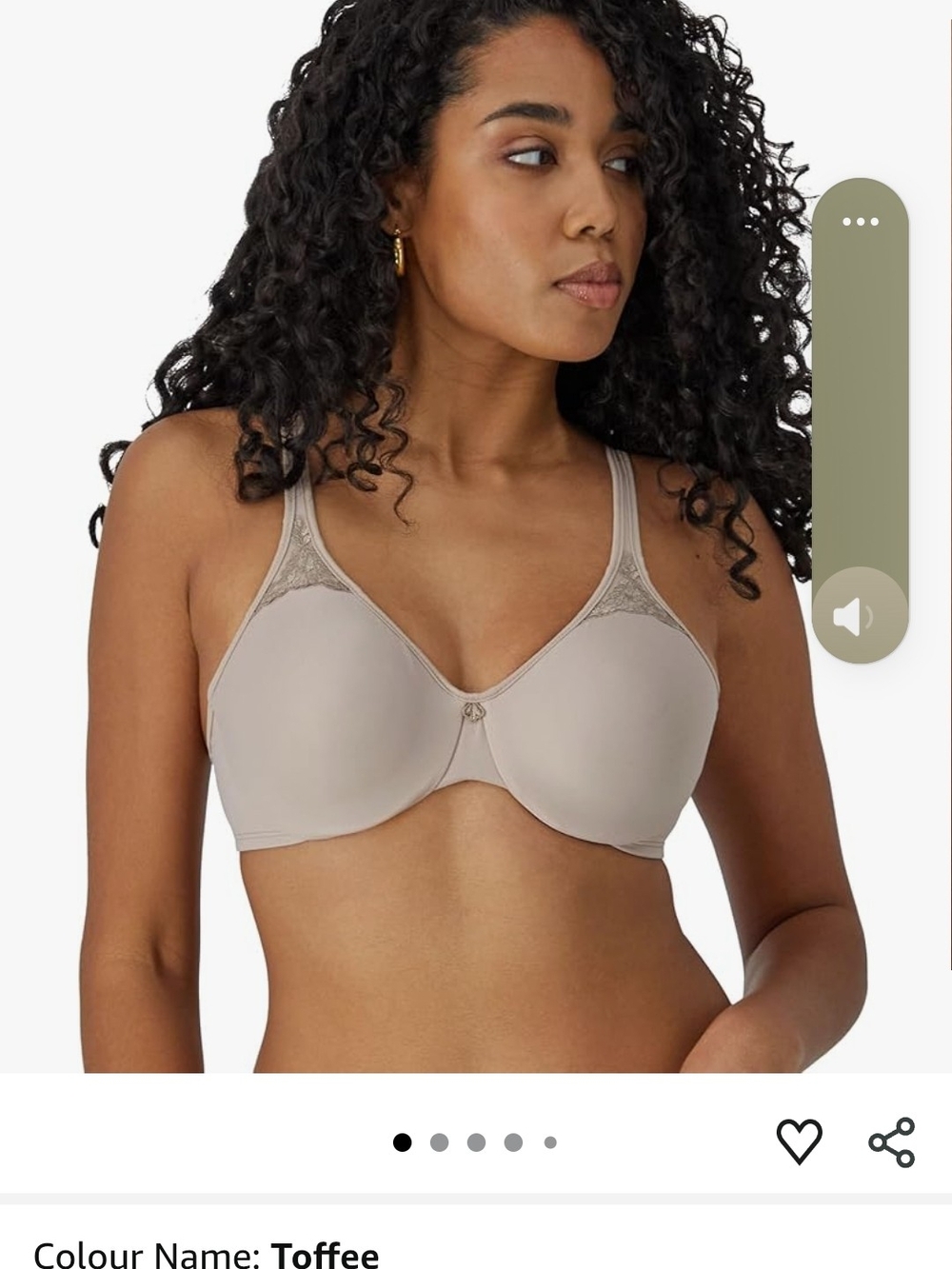 Bali Toffee Seamless Full-Coverage Underwire Bra with Lace Trim